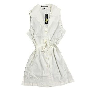 Ellen Tracy company Ellen Tracy White linen blend Dress/top with Belt size 14